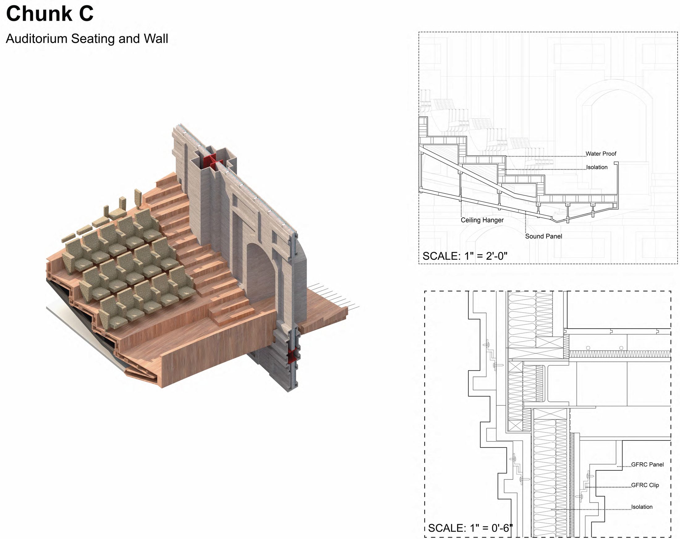 Chunk C Auditorium Seating and Wall
